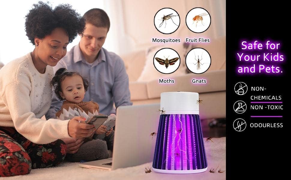 Eco-Friendly LED Mosquito Killer Machine – USB-Powered Indoor Bug Zapper for Home – Chemical-Free Insect Trap Safe for Kids & Pets – Easy to Clean, Compact Design (MASHROOM Mosquito LAMP)