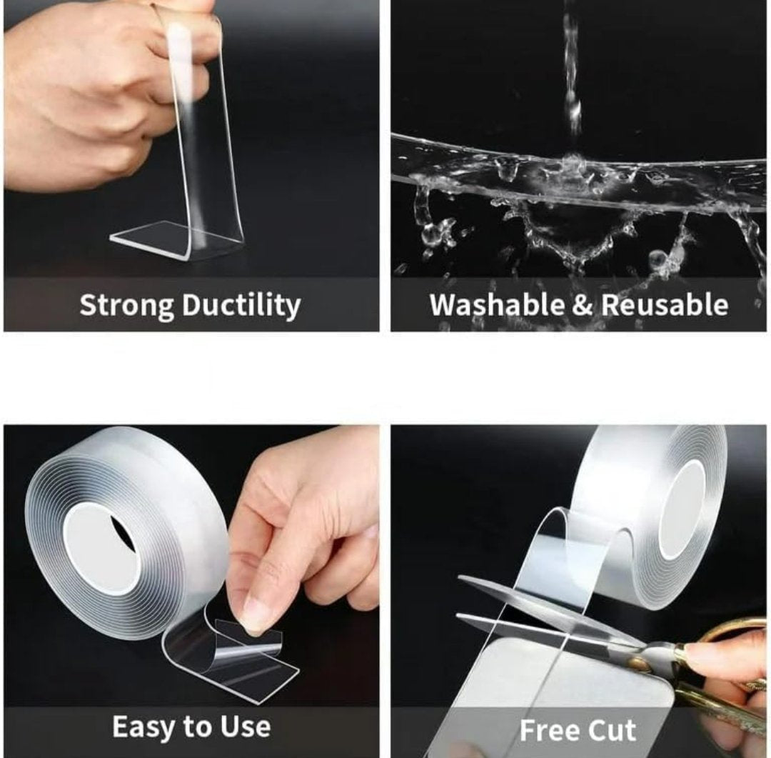 Double Sided Tech Tape – Reusable Damage free Tape (1 buy get more free)