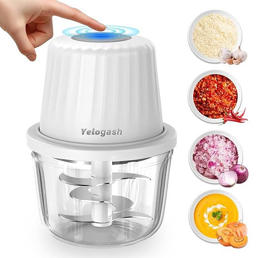 USB Rechargeable Wireless Electric Chopper for Kitchen 30 Watts with Stainless Steel Blades for Onion, Garlic, Vegetables, Nuts - 250 ml