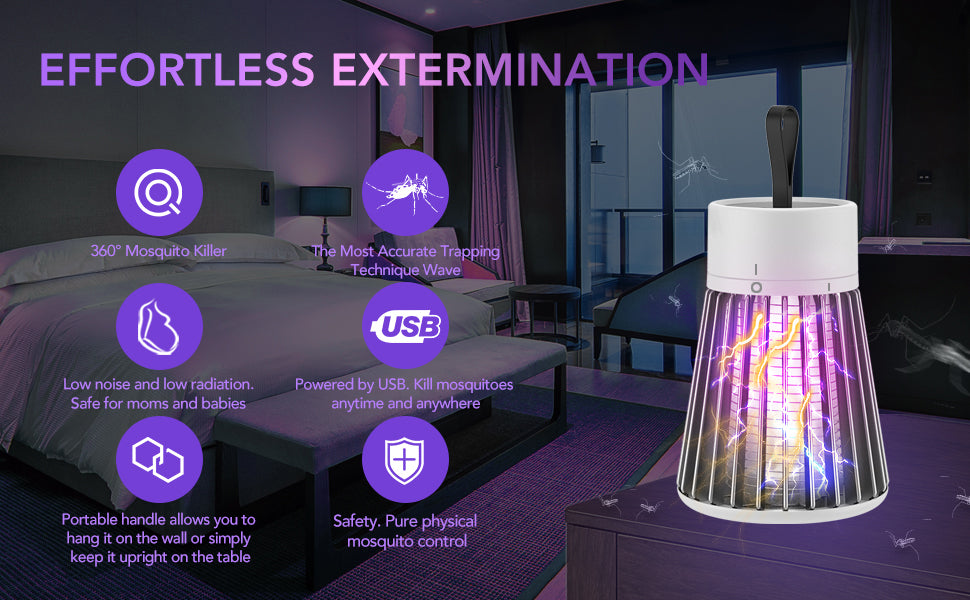 Eco-Friendly LED Mosquito Killer Machine – USB-Powered Indoor Bug Zapper for Home – Chemical-Free Insect Trap Safe for Kids & Pets – Easy to Clean, Compact Design (MASHROOM Mosquito LAMP)