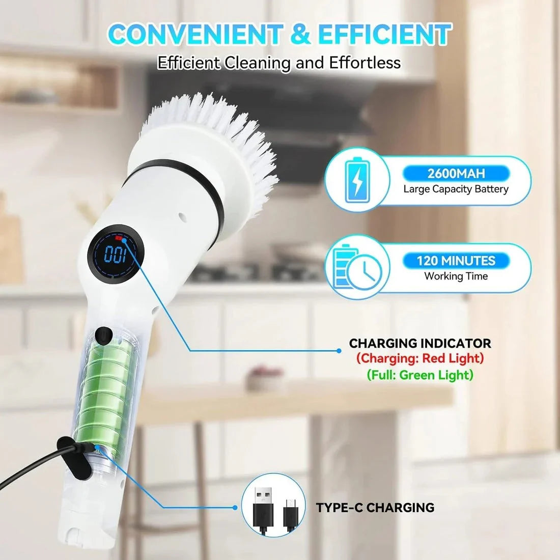 9 in 1 Heavy Duty Rechargeable Scrubber