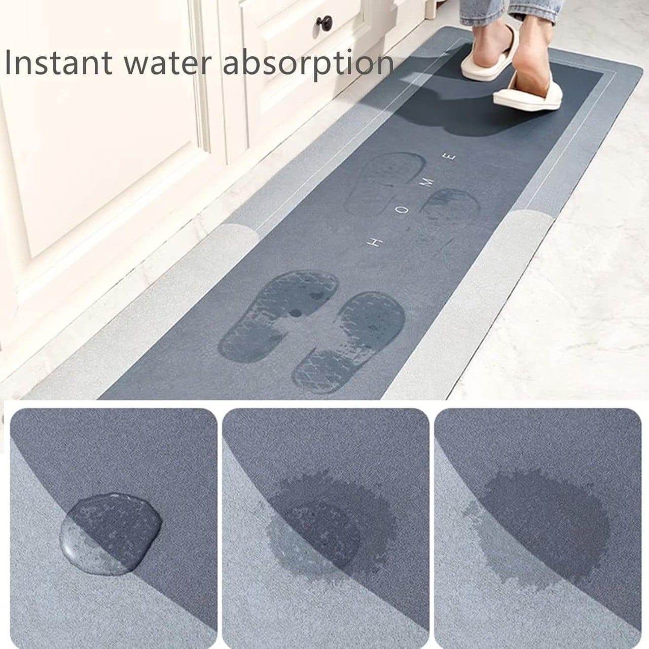 2 PC Square Kitchen Mat Water Absorbent And Quick Drying Kitchen Rugs