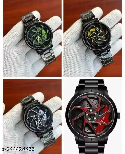 Black Car Wheels Watch (Choose Yor Colors)